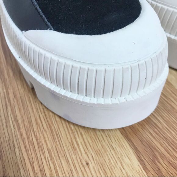 GIANNI BINI Black Leather Platform Ankle Boot Bootie Lug Sole Sneaker Sz 6.5 New - Picture 11 of 13